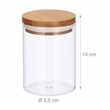 Relaxdays Set of 3 Glass Storage Containers, 600 ml