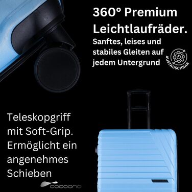 Валіза Cocoono Hartschalenkoffer XL блакитна – 95-104 л, 8 коліс, ABS, TSA, телескопічна ручка