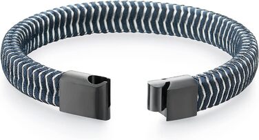 Браслет COOLSTEELANDBEYOND з нержавіючої сталі, плетений, з блакитним шнуром, магнітна застібка (для чоловіків та жінок)