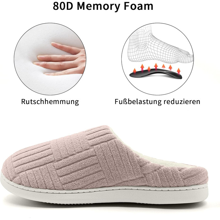 Зручні домашні тапочки з меморі-піною з бавовни для жінок, 38/39 EU, колір кава