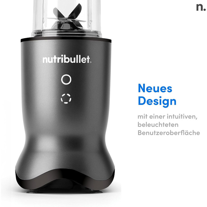 Nutribullet personal blender, the most powerful blender for a single serving, 1000 watts and quiet motor, 900 ml Tritan Renew cup, vibrant touch controls, Dark Grey 1000W Dark Grey