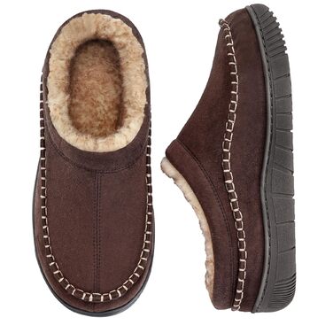 Чоловічі тапочки MIXIN для дому та вулиці з піною пам'яті, теплі, пухнасті, зручні, антиковзаючі мокасини, EU41-47 (43 EU), Колір: Коричневий