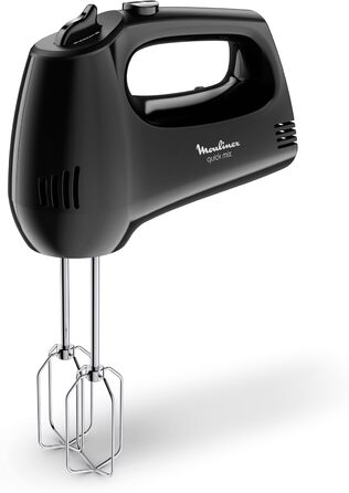 Міксер ручний Moulinex Quickmix HM3108, 300 Вт, 5 швидкостей, 2 насадки, нержавіюча сталь, чорний