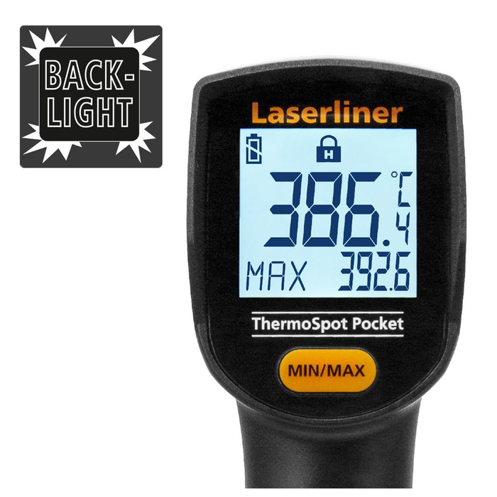 Лазерний інфрачервоний термометр Laserliner ThermoSpot Pocket -38°C до 365°C, цифровий, з лазерною точкою, Auto-Hold, MAX-дисплей