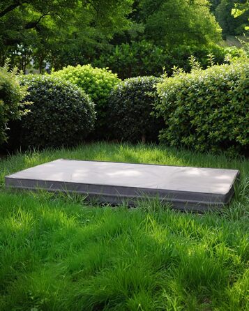 Ортопедичний лежак для собак великих порід 119x73 см, знімний чохол з екошкіри, м'який лежак-матрац для собак, сірий (L119xB73xH9 см)