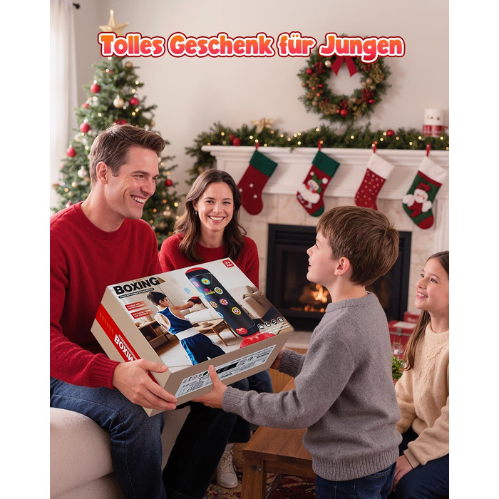 Інтерактивна дитяча боксерська груша з підсвіткою та звуком, надувна, з рукавичками, для хлопчиків 6-12 років, червона