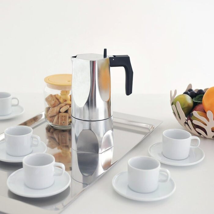 Еспресо-машина Alessi MT18/6 Ossidiana, нержавіюча сталь, алюміній, 8 x 23.5 x 11.5 см