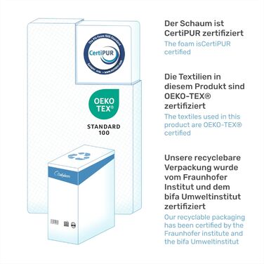 Dailydream Komfort Foam Mattress Topper Model L/XL, 90x200x6cm, 7-Zone Edition