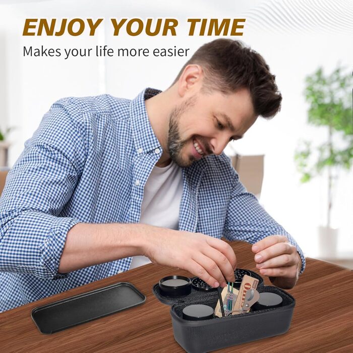 Marvero Scent Density Bag Premium 2.0 - Scent-Proof Container with UV Glass Jar & Work Surface | 100% Waterproof, Shockproof EVA Material | Ideal for Travel (23x9x8.5cm)