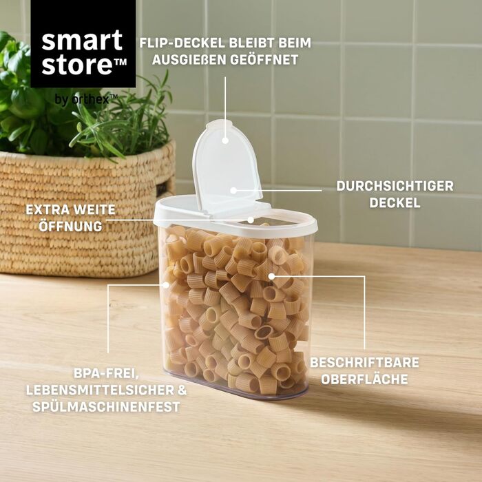 Набір контейнерів для зберігання продуктів SmartStore 5 шт. герметичні, пластикові, без BPA, для кухні 0.8л (2шт), 1.6л (2шт), 1.65л (1шт)