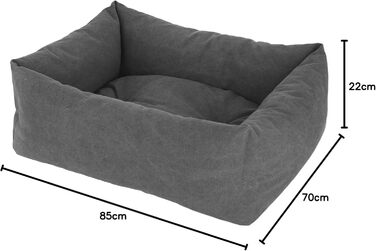 Ківш для домашніх тварин Kerbl Lucca сірий, (70x85 см), м'яке ліжко