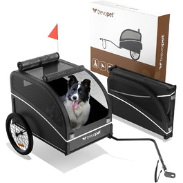 Фартоваж для собак на велосипед – складаний, до 40 кг, з відбивачами, водовідштовхувальний, сумісний з електровелосипедами, чорний