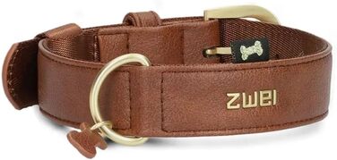 Нашийник для собак ZWEI Leo LE15 з якісної штучної шкіри, регульований, середній/великий розмір, колір cognac