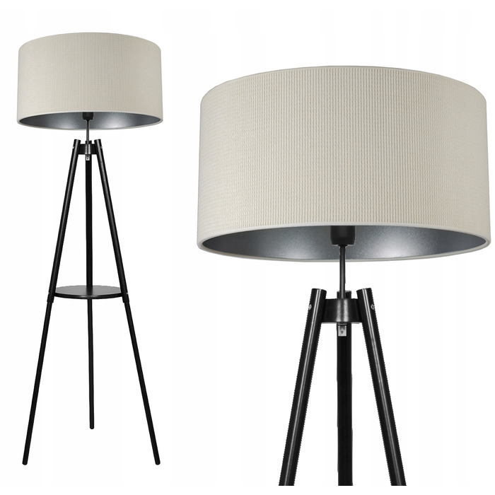 Підлоговий торшер Glimex LOFT E27 60 Вт, бежевий, коричневий, чорний