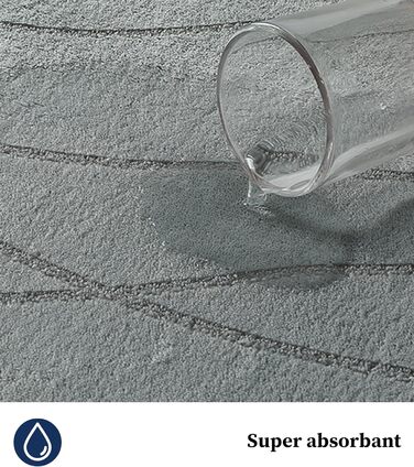 Килимок для ванної кімнати chakme з ефектом пам'яті, антиковзаючий та вбираючий м'який килим у ванну, що переється (60x150 см, сірий)
