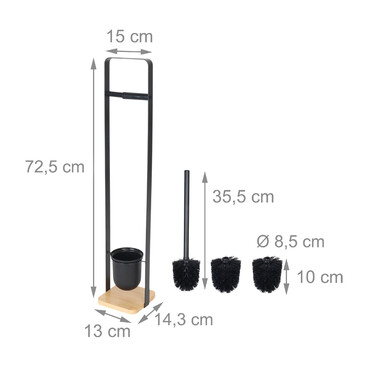 Relaxdays Toilet Set with Freestanding Bamboo Base