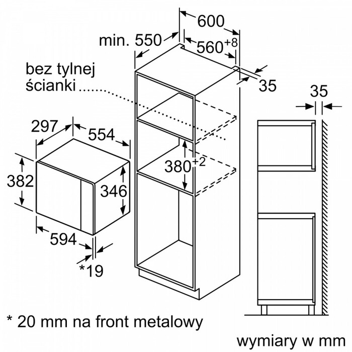 Вбудована мікрохвильова піч Bosch BFL520MB0