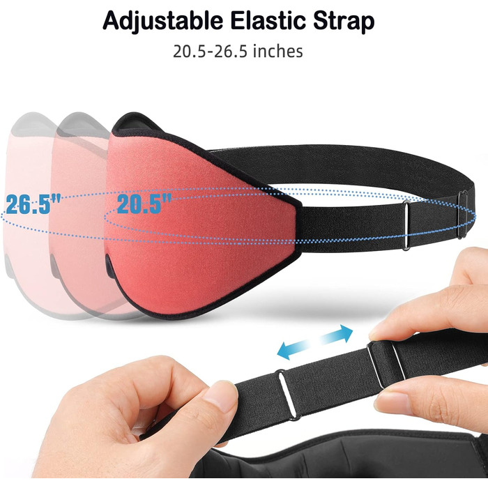 Маска для сну LitBear для тих, хто спить на боці (Кораловий) Чорний