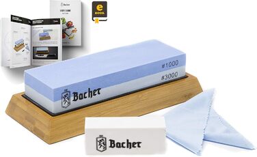 Набір точильних каменів Bacher Premium: 400/1000 та 1000/3000. Точильний камінь, бруски для заточування ножів. З інструкцією