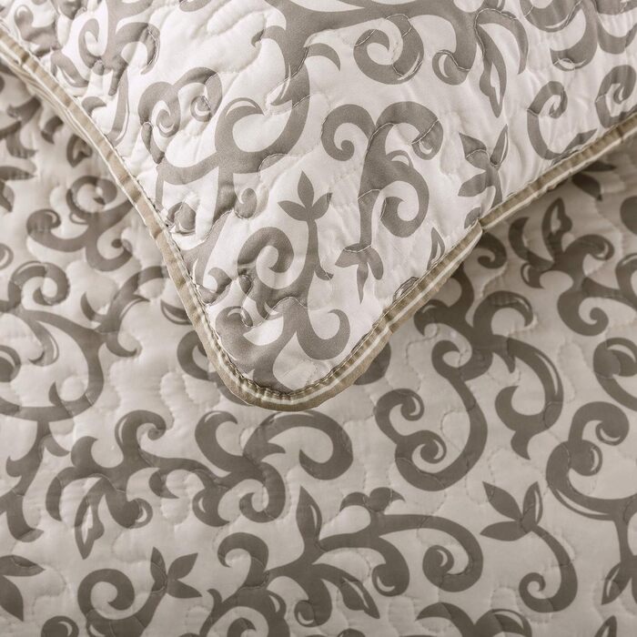 Комплект постільної білизни SLPR 2-частинний – двоспальне ліжко з 1 наволочкою, осінній дизайн пэтчворк, червонуватий відтінок, легка стегане покривало, осінній стиль кантрі (Виноградні лози, Twin)