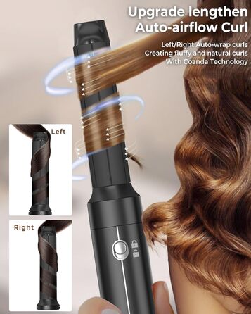 UKLISS Airstyler Pro 7-в-1: фен, стайлер, локони, випрямлення. Без екстремального нагріву, чорний/білий золотий