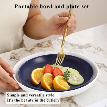 Набір посуду Berglander 24 елементи (6 персон) з пластику: тарілки, миски, чашки для дому, саду, пікніка