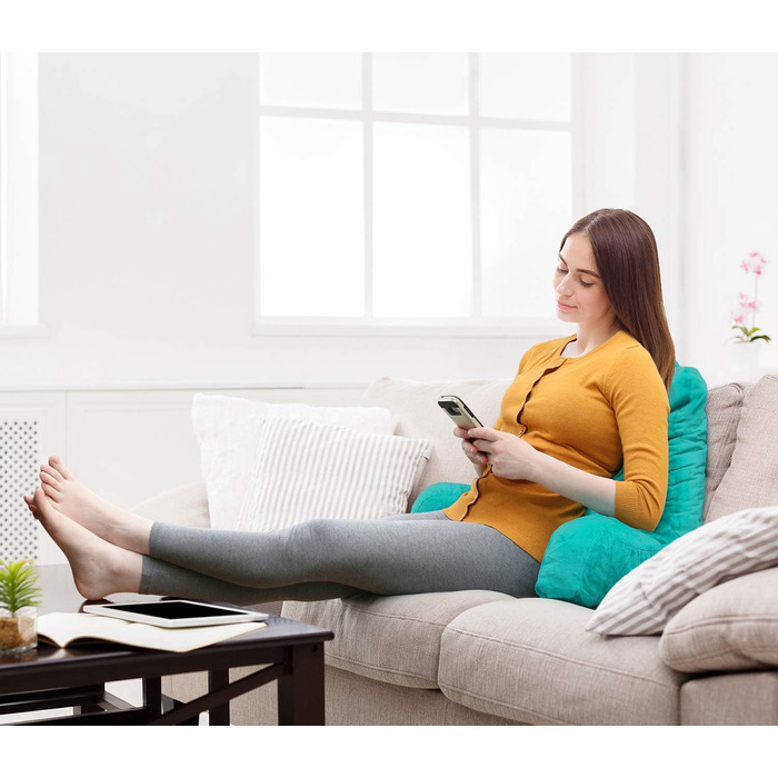 Підголовник для ліжка Clara Clark з підлокітниками та кишенями, для дітей, підлітків та дорослих, блакитно-зелений, преміум якість