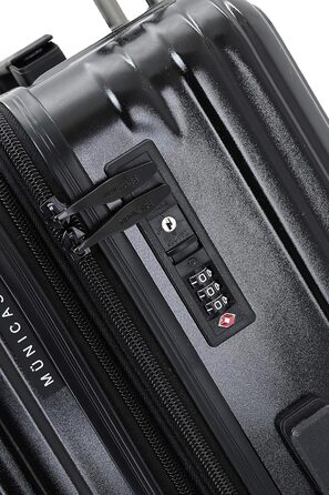 Чорний великий валіза на 4 колесах з TSA-замком, телескопічним ручками та жорстким корпусом, 76 см