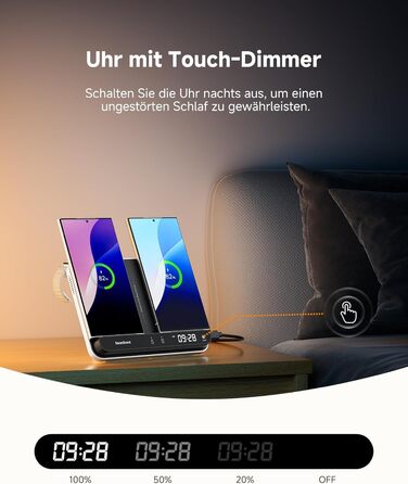 Бездротовий зарядний пристрій SwanScout 710S для Samsung Galaxy S25 Ultra/S25/S24, iPhone 17/16/15, Galaxy Watch 8/8 Classic/7/Ultra