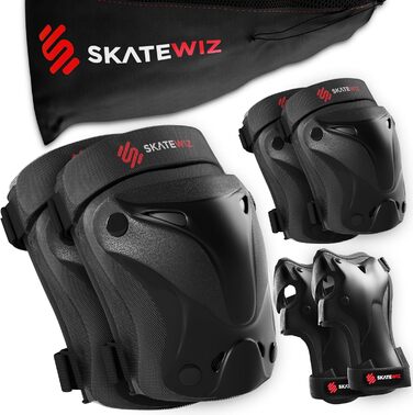 Дитячий захисний комплект SKATEWIZ для роликів – наколінники, налокітники, захист для дітей та дорослих, 6 предметів, ергономічна посадка, посилені амортизуючі вставки