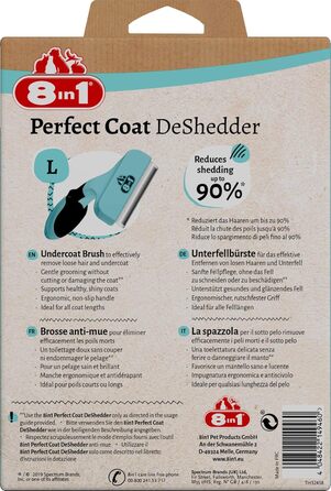 Щітка для вичісування підшерстка 8в1 DeShedder L для великих собак (коротко- та довгошерстих)