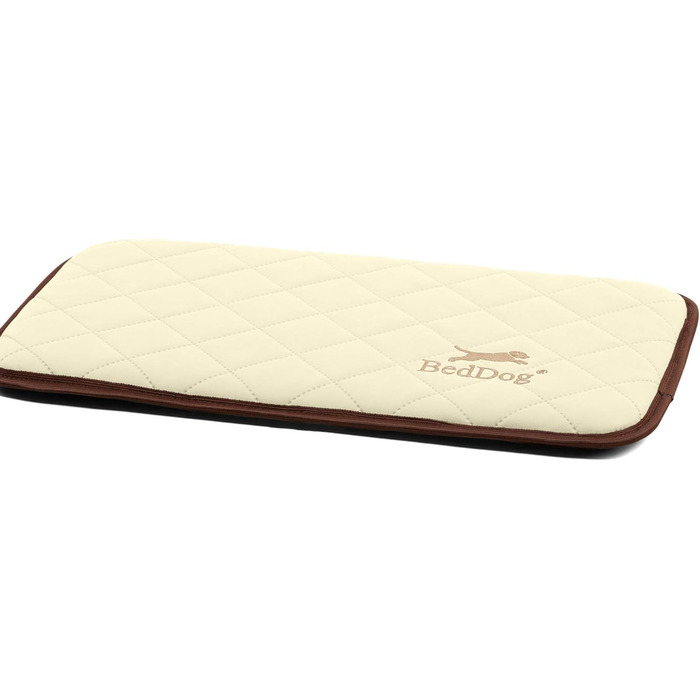 Килимок для собак BedDog® Nelly - м'який лежак для тварин, штучна шкіра, 90x60 см, пісочний/кремовий колір
