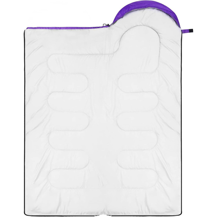 Сплячий мішок Outdoor Sportneer для кемпінгу: 3-4 сезонний літній спальний мішок, зимовий спальний мішок, компактний, портативний, ультралегкий для дорослих, фіолетовий+рожевий, 220x75 см