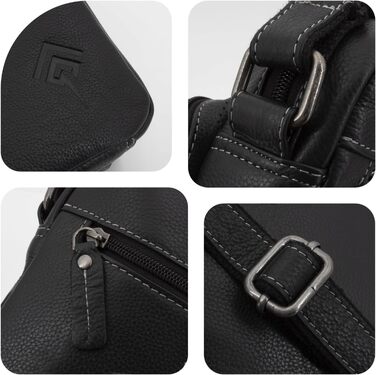 Чоловіча сумка через плече JOREY з натуральної шкіри, чорна. Ідеальна для бізнесу, роботи та подорожей. Чоловіча шкіряна сумка-мішок.