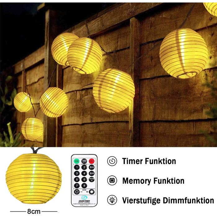 Ланцюжок ліхтарів-ліхтариків LED, 10м, 50 LED, розширюваний, 8 режимів, з пультом, таймером, для декору тераси, балкона, саду, на Різдво. Тепле біле світло.