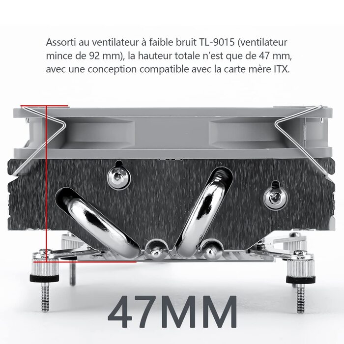 Охолоджувач CPU Thermalright AXP90-X47: низькопрофільний кулер з вентилятором TL-9015 Slim PWM, технологія AGHP, сумісний з AMD AM4/Intel 1700/1150/1151/1155/1156/1200