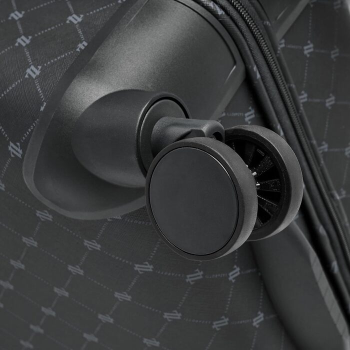 Чорний валіза середнього розміру Lazarotti Palermo (66 см) | Тріумф середній валіза-тележка 49 x 29 x 66 см | Легкий гібридний матеріал з логотипом та захистом кутів | 4 подвійні колеса та TSA-замок для жінок та чоловіків