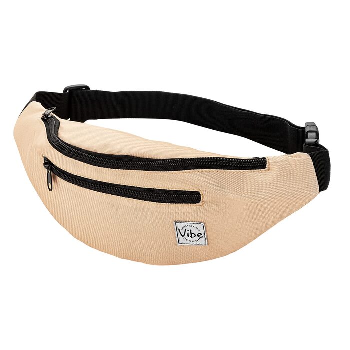 Поясна сумка Vibe Bauchtasche для жінок, чоловіків та дітей - поясна сумка, сумка на пояс, кишенька для телефону на фестивалі, вечірці, рейві, спорту, активного відпочинку, фітнесу, велосипеді, бігу. Єдиний розмір (Бежевий)