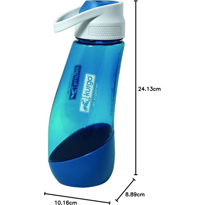 Водяна пляшка та миска для собак Kurgo Gourd, 750 мл/250 мл, PVC та BPA-free, блакитна