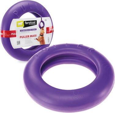Ferplast Dog Toy, Dog Training Ring for Chewing, Running, Jumping, Fetching, Robust and Non-Toxic Material, Floating, Puller Maxi, Dog Toy for Large Dogs, 1 Fitness Ring