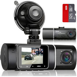 Відеореєстратор Abask J05 Full HD 1080P для авто з SD-картою 32GB, кут огляду 310°, нічна зйомка, паркування, G-сенсор