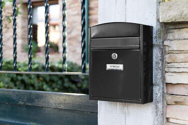 Поштова скринька ARREGUI Compact E5731 з оцинкованої сталі, біла (S, DIN A5), вулична, водонепроникна, з табличкою для імені, 2 ключі, легкий монтаж