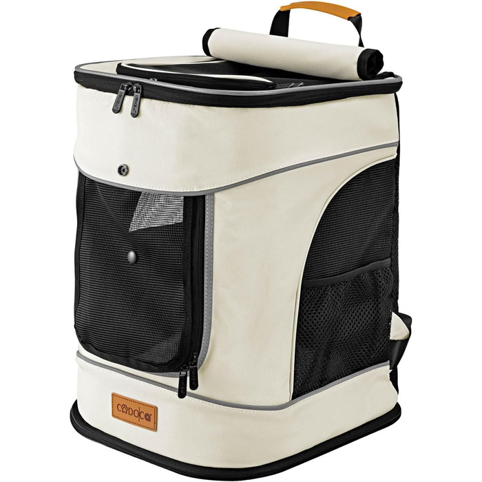 Рюкзак для тварин до 20 кг, регульовані ремені, складаний, з короткою шлейкою. Підходить для собак та котів (Бежевий)