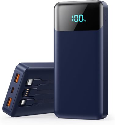 Power Bank 26800mAh з USB-C, PD 25W, QC4.0, LED дисплеєм, 5 виходами, для iPhone, Samsung та інших