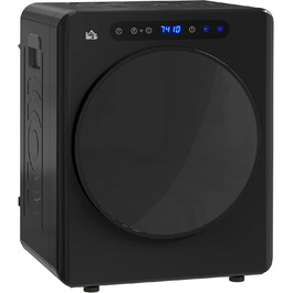 HOMCOM Міні сушарка для білизни 3 кг з дезінфекцією, 6 програм, 1000W, сенсорний дисплей, чорна