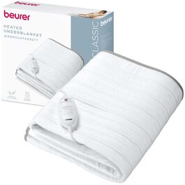 Електричний килимок Beurer TS 17 з м'якого флісу, 150x80 см, 3 температурні режими, антиковзаюча поверхня, знімний перемикач, прання до 30°C, сірий