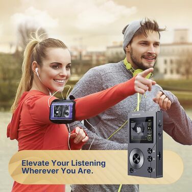 Surfans F20 - MP3 плеєр з Bluetooth 5.2, DSD DAC, без втрат високоякісний цифровий звук, портативний аудіоплеєр з 64GB карткою пам'яті, розширювана до 256GB