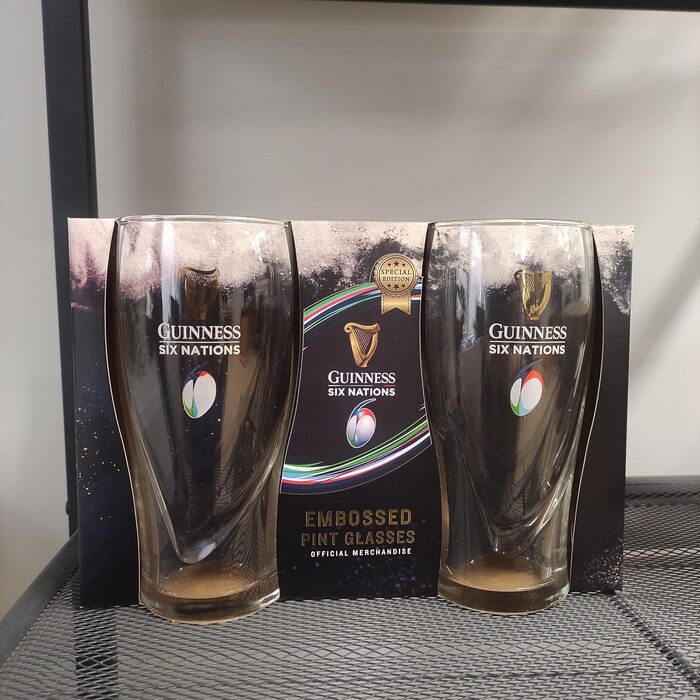 Набір з двох склянок Guinness Six Nations, 500 мл
