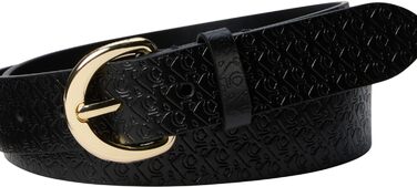 Ремінь Calvin Klein Classic Buckle Aop 30мм LV04K7019G, чорний (Чорний/CK Light Gold), 105 см