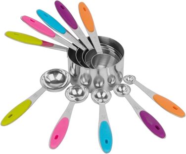 10-Piece Measuring Cup and Spoon Set, Measuring Cups for Baking with 5 Measuring Cups and 5 Measuring Spoons, Measuring Cup Set for Kitchen or Baking